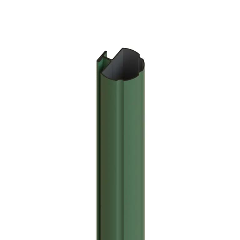 Stâlp metalic PVC cremallera D70 2400mm verde