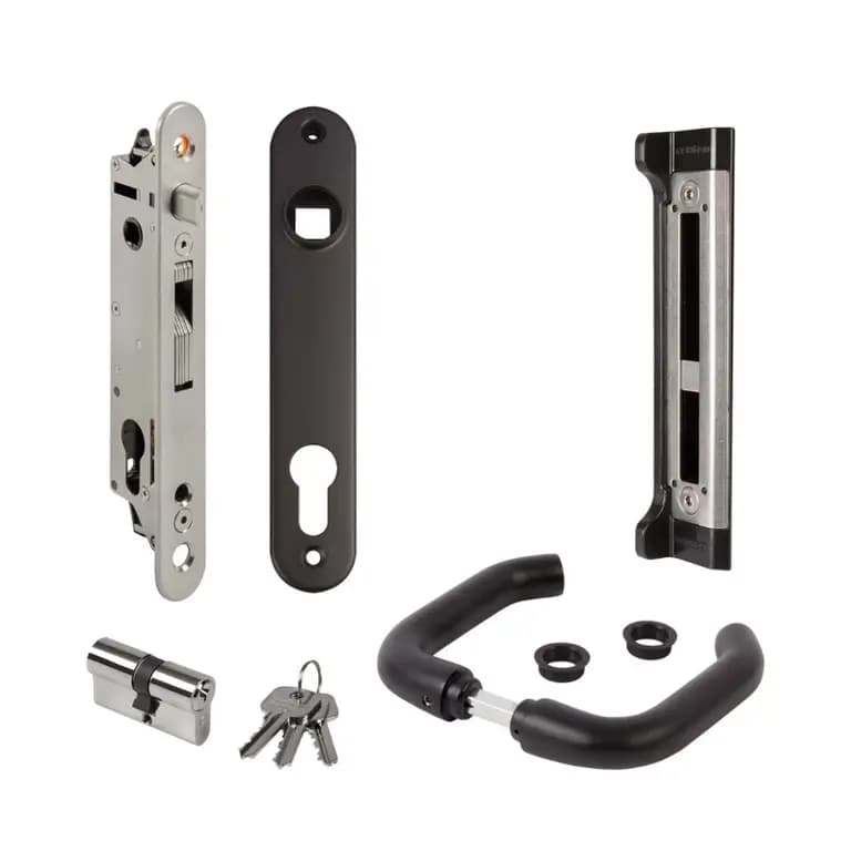 Fortylock KIT ALUMINIU NEGRU – Incuietoare incastrabila pentru porti metalice