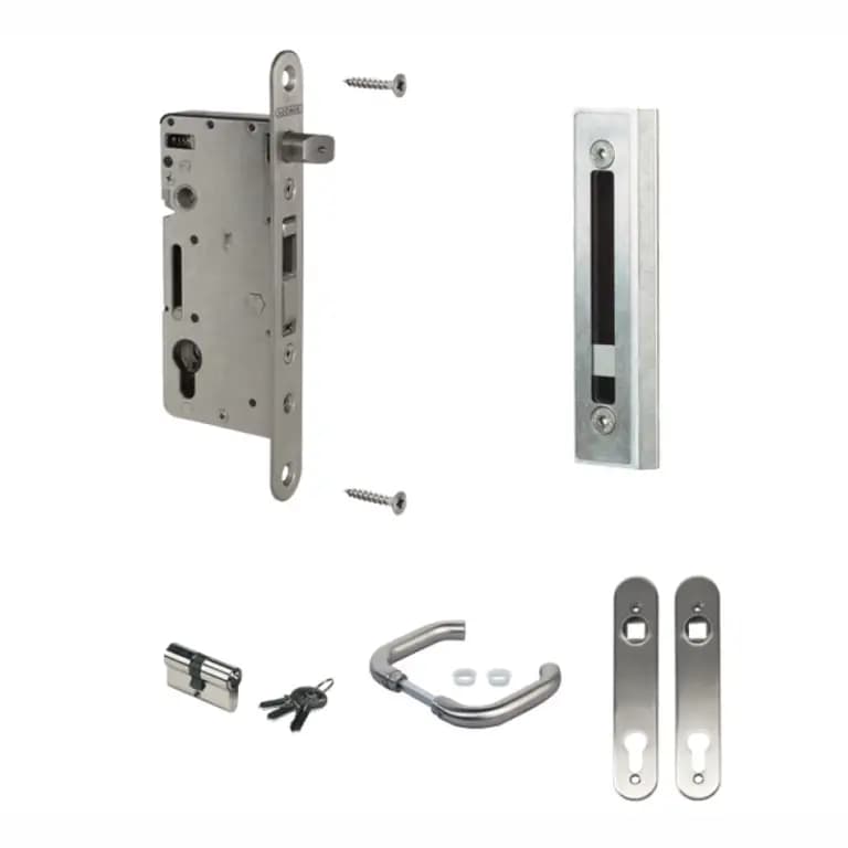 H-Wood KIT INOX – Incuietoare incastrabila pentru usi de lemn