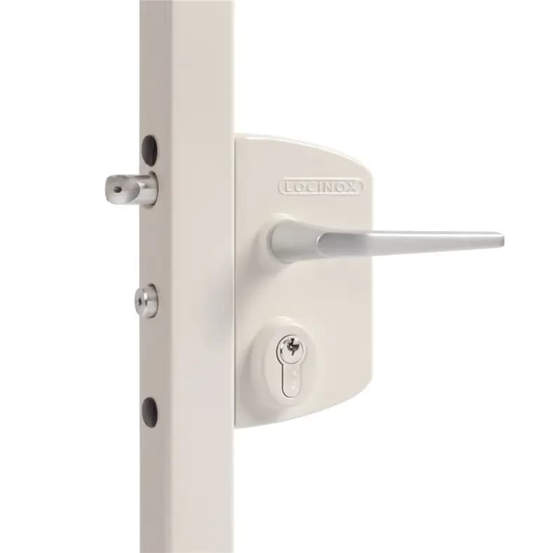 LAKQ U2 Alb – Incuietoare Inox + Aluminiu pentru porti metalice