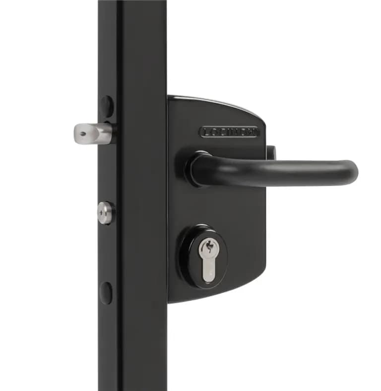 LAKQ U2 Negru (Maner Negru) – Incuietoare Inox + Aluminiu pentru porti metalice