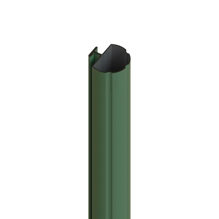 Stâlp metalic PVC cremallera D70 3000 mm verde