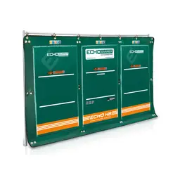Accesoriu de gard: barieră acustică Echo Barrier HT35 pentru panouri mobile de șantier – panouri verzi pe gard