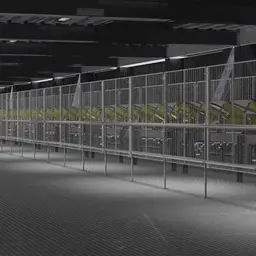 Protecție din oțel Troax pentru conveioare cu bandă – gard din plasă în interior
