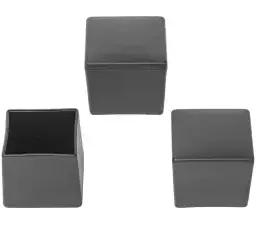 Accesoriu de gard: capac capișon drept PVC pentru stâlpi pătrați 25 x 25 mm, negru RAL 9005 – trei bucăți, unghiuri diferite
