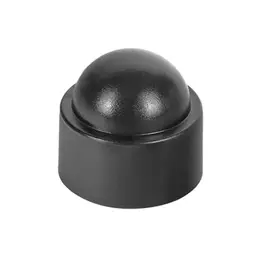 Accesoriu de gard: capac PVC pentru piuliță M16, negru RAL 9005 – formă semisferică, aspect mat