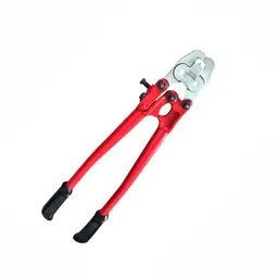 Accesoriu de gard: clește pentru conectori inox – mânere roșii și mecanism cu clichet