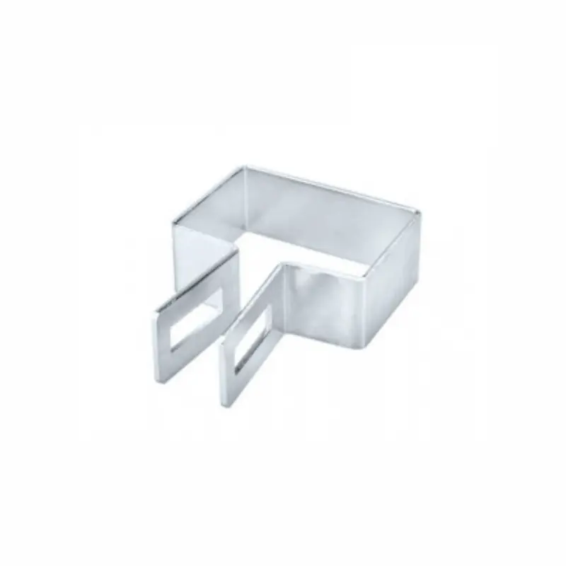 Accesoriu de gard: colier platband de capăt zincat, 60x60 mm – piesă cu deschideri pentru fixare