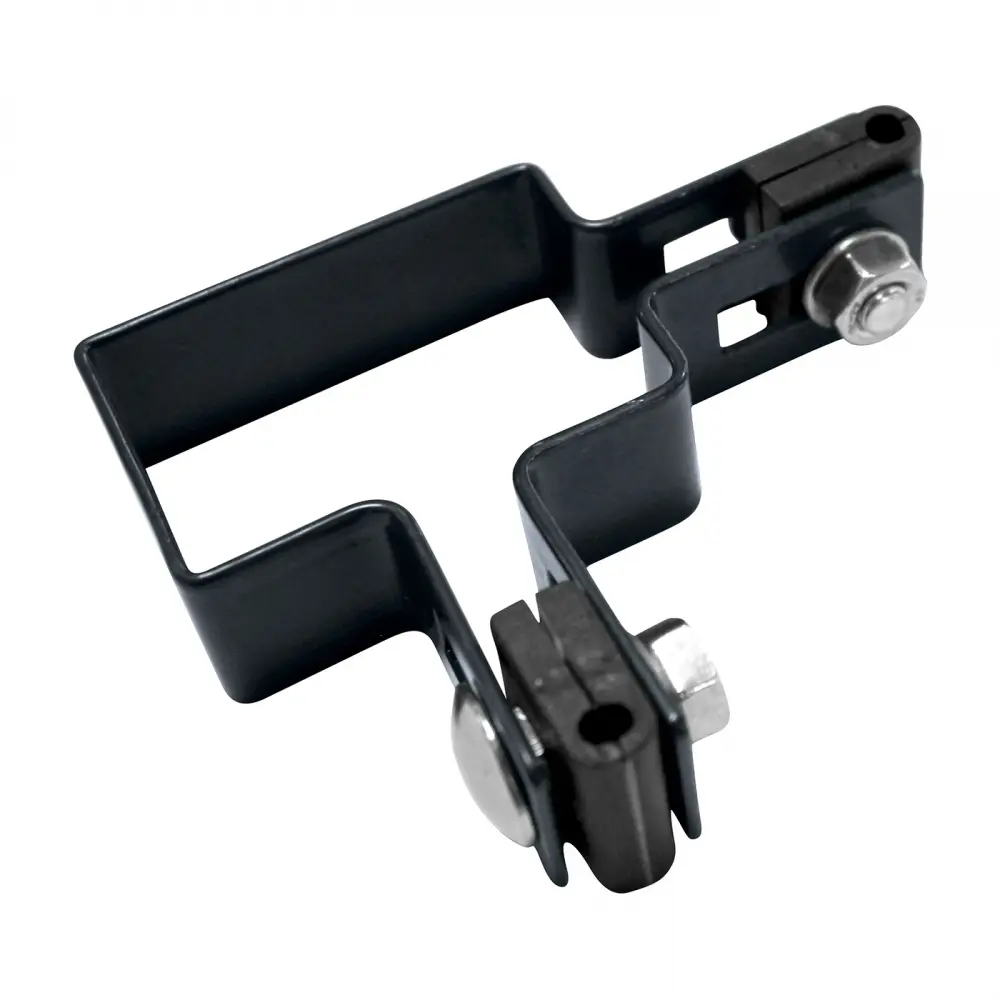 Accesoriu de gard: colier platband de colț PVC antracit RAL 7016, 40x60 mm – suport cu șuruburi și tije