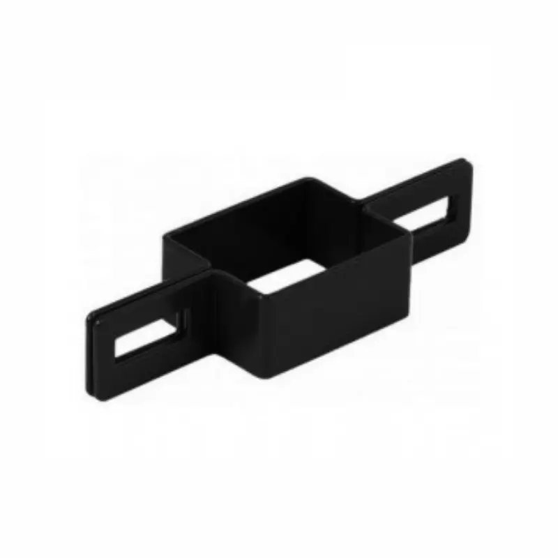 Accesoriu de gard: colier platband de linie PVC negru RAL 9005, 40x60 mm – suport cu găuri de fixare