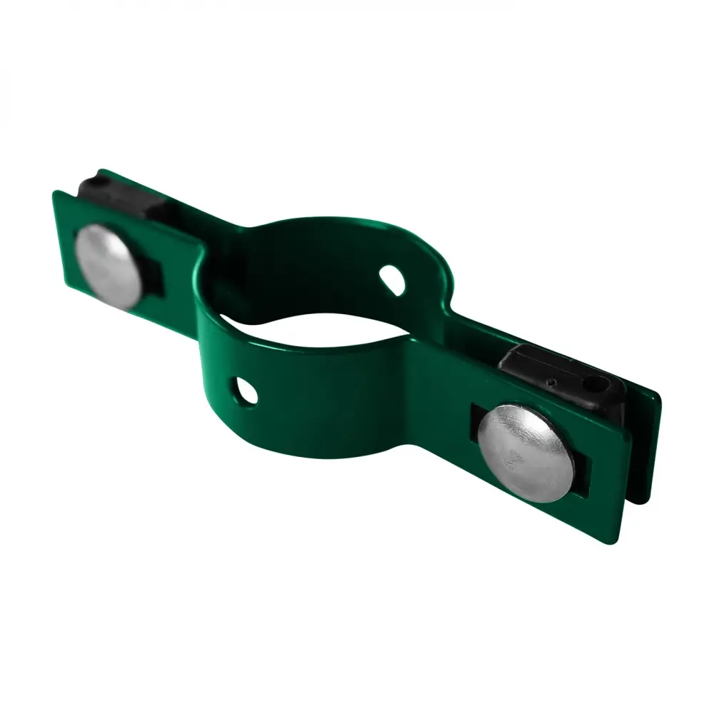 Accesoriu de gard: colier platband de linie PVC verde, D48 mm – suport cu prinderi laterale