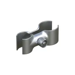 Accesoriu de gard: colier dublu de prindere pentru panouri mobile, 42/60 mm – colier metalic curbat