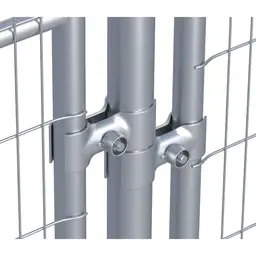 Accesoriu de gard: colier dublu de prindere pentru panouri mobile, 42/60 mm – montat pe două țevi