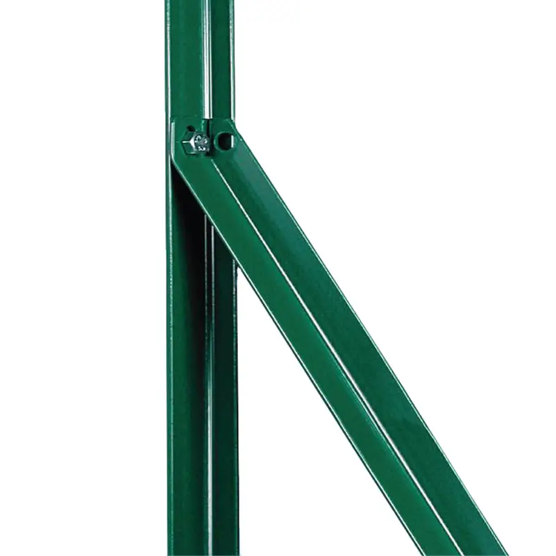 Accesoriu de gard: contravântuire verde W3 pentru stâlpi T – detaliu elemente de prindere