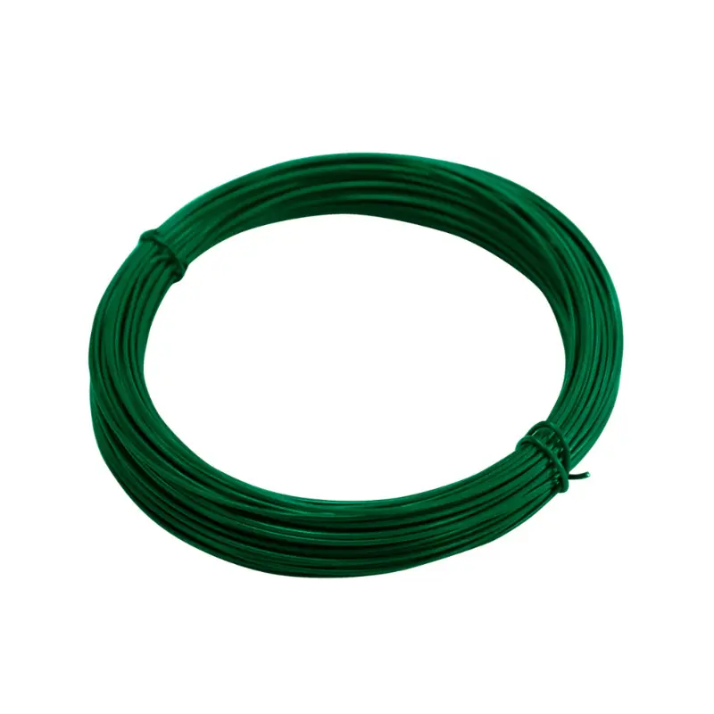 Accesoriu de gard: fir de tensionare metalic cu PVC 2.25/3.4 mm, rolă 52 m – colac de sârmă verde