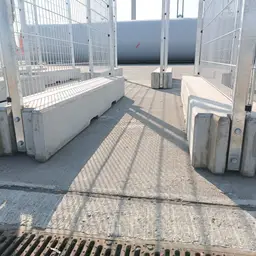 Gard mobil de înaltă securitate – două panouri pe baze din beton