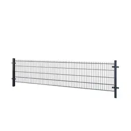 Gard panou dublu fir 2D PVC antracit RAL 7016, 0.83 x 2.5 m, sârmă 6/5/6 mm – panou cu stâlpi laterali