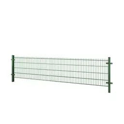 Gard panou dublu fir 2D PVC verde 0.83 x 2.5 m, sârmă 6/5/6 mm – panou cu stâlpi de susținere