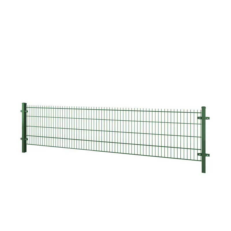 Gard panou dublu fir 2D PVC verde 0.83 x 2.5 m, sârmă 6/5/6 mm – panou cu stâlpi de susținere