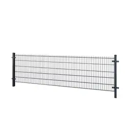 Gard panou dublu fir 2D PVC antracit RAL 7016, 1.03 x 2.5 m, sârmă 6/5/6 mm – panou montat pe stâlpi