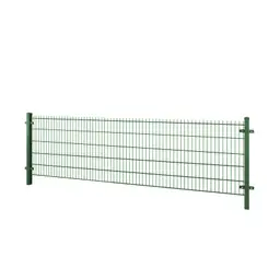 Gard panou dublu fir 2D PVC verde 1.03 x 2.5 m, sârmă 6/5/6 mm – panou cu stâlpi verticali