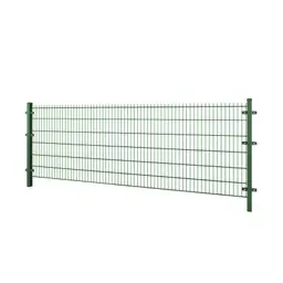 Gard panou dublu fir 2D PVC verde 1.43 x 2.5 m, sârmă 6/5/6 mm – panou cu stâlpi laterali