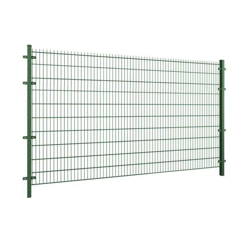 Gard panou dublu fir 2D PVC verde 2.03 x 2.5 m, sârmă 5/4/5 mm – panou cu doi stâlpi