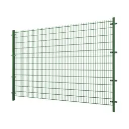 Gard panou dublu fir 2D PVC verde 2.43 x 2.5 m, sârmă 6/5/6 mm – panou fixat pe stâlpi metalici