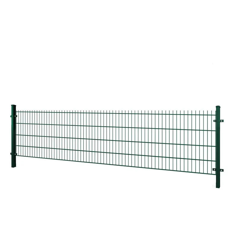 Gard panou dublu fir 2D Super PVC verde 0.83 x 2.5 m, sârmă 8/6/8 mm – panou cu suporturi verzi