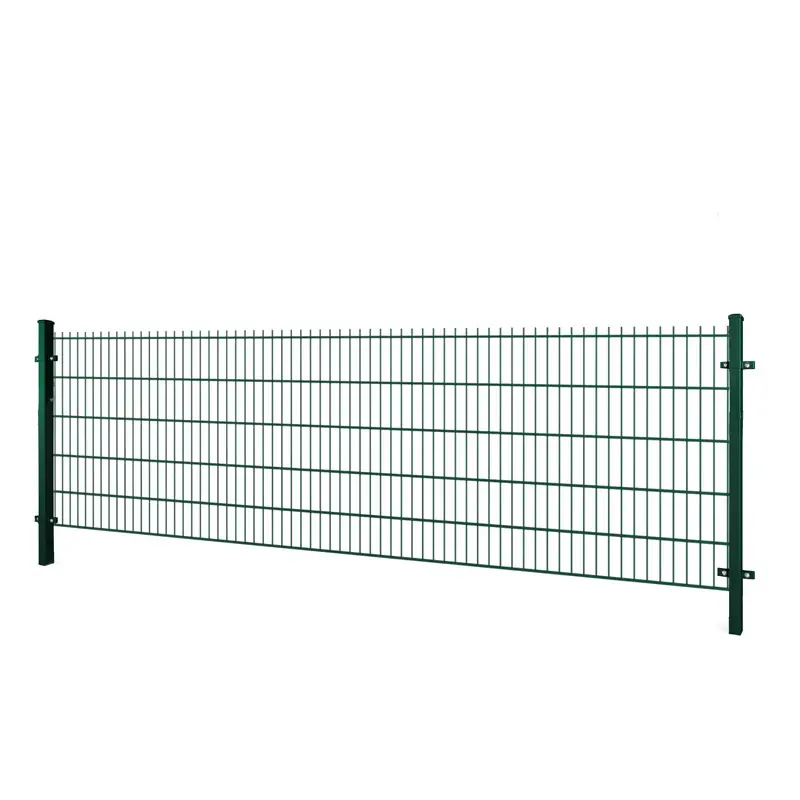 Gard panou dublu fir 2D Super PVC verde 1.03 x 2.5 m, sârmă 8/6/8 mm – plasă bine întinsă pe stâlpi