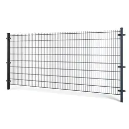 Gard panou dublu fir 2D Super PVC antracit RAL 7016, 1.63 x 2.5 m, sârmă 8/6/8 mm – bare și fire sudate