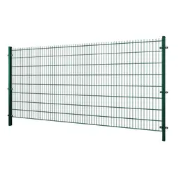 Gard panou dublu fir 2D Super PVC verde 1.63 x 2.5 m, sârmă 8/6/8 mm – panou pe doi stâlpi laterali