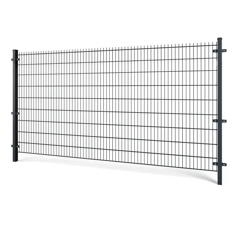 Gard panou dublu fir 2D Super PVC antracit RAL 7016, 1.83 x 2.5 m, sârmă 8/6/8 mm – structură rigidă