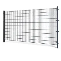 Gard panou dublu fir 2D Super PVC antracit RAL 7016, 2.03 x 2.5 m, sârmă 8/6/8 mm – stâlpi la capete