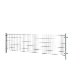 Gard panou dublu fir 2D Super zincat 1.03 x 2.5 m, sârmă 8/6/8 mm – panou drept pe stâlpi metalici