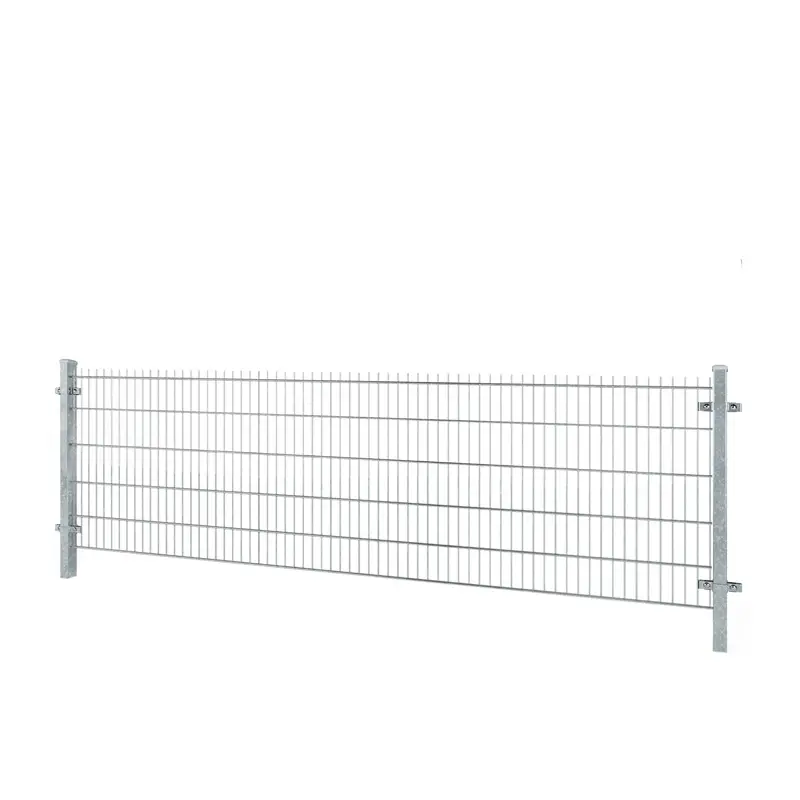 Gard panou dublu fir 2D Super zincat 1.03 x 2.5 m, sârmă 8/6/8 mm – panou drept pe stâlpi metalici