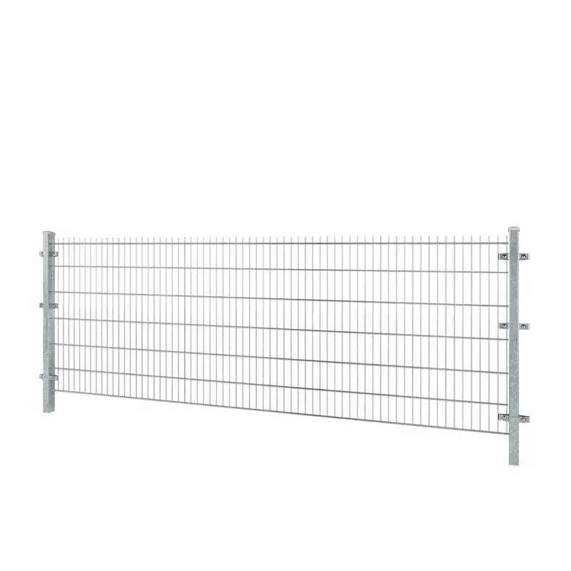Gard panou dublu fir 2D Super zincat 1.23 x 2.5 m, sârmă 8/6/8 mm – panouri și stâlpi de susținere