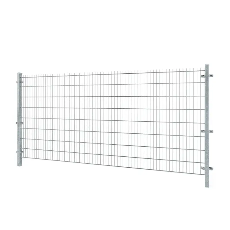 Gard panou dublu fir 2D Super zincat 1.63 x 2.5 m, sârmă 8/6/8 mm – structură deschisă pe doi stâlpi