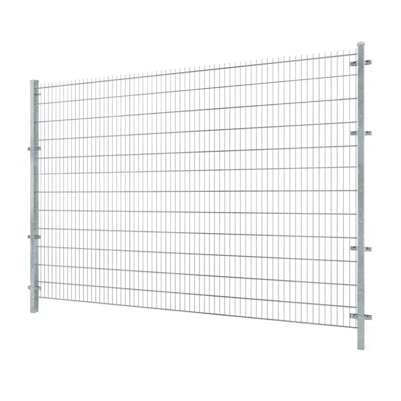 Gard panou dublu fir 2D Super zincat 2.43 x 2.5 m, sârmă 8/6/8 mm – panou fixat pe doi stâlpi