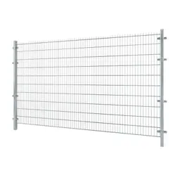 Gard panou dublu fir 2D zincat 2.03 x 2.5 m, sârmă 6/5/6 mm – structură modulară cu stâlpi laterali