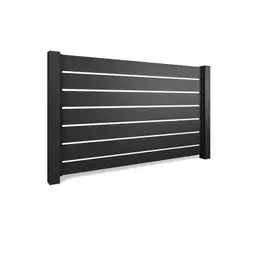 Gard rezidențial din aluminiu, panou AL.100 – lamele orizontale, culoare închisă
