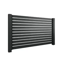 Gard rezidențial din aluminiu, panou AL.101 – lamele orizontale, stâlpi la capete