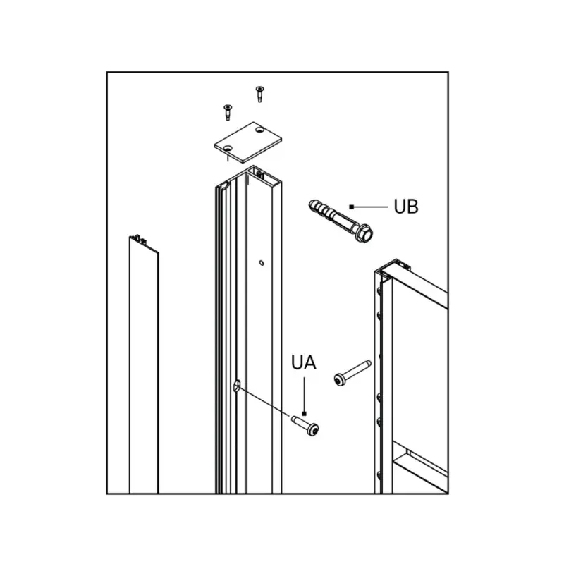 Gard rezidențial din aluminiu, panou AL.101 – componente de montaj, coliere și șuruburi