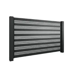 Gard rezidențial din aluminiu, panou AL.103 – linii orizontale alternate
