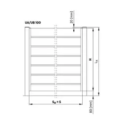 Gard rezidențial din aluminiu, panou AL.105 – desen tehnic cu dimensiuni