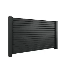 Gard rezidențial din aluminiu, panou AL.106 – lamele orizontale negre