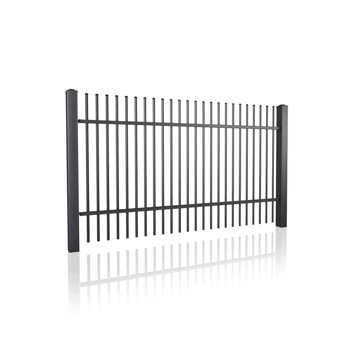 Gard rezidențial, panou Classic 10.06 – bare verticale subțiri, finisaj negru