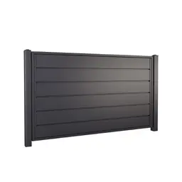 Gard rezidențial, panou Home Inclusive 10.228+ – linii orizontale, pe stâlpi metalici