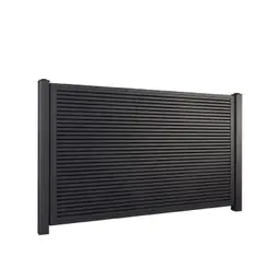 Gard rezidențial, panou Home Inclusive 10.233 – panou negru mat, lamele verticale
