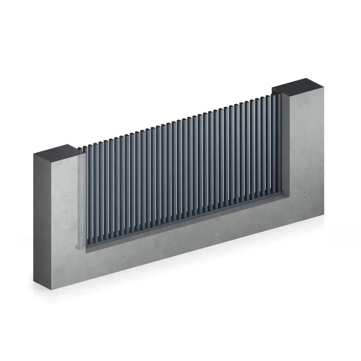 Gard rezidențial, panou Infinity 10.130 – lamele verticale pe bază din beton